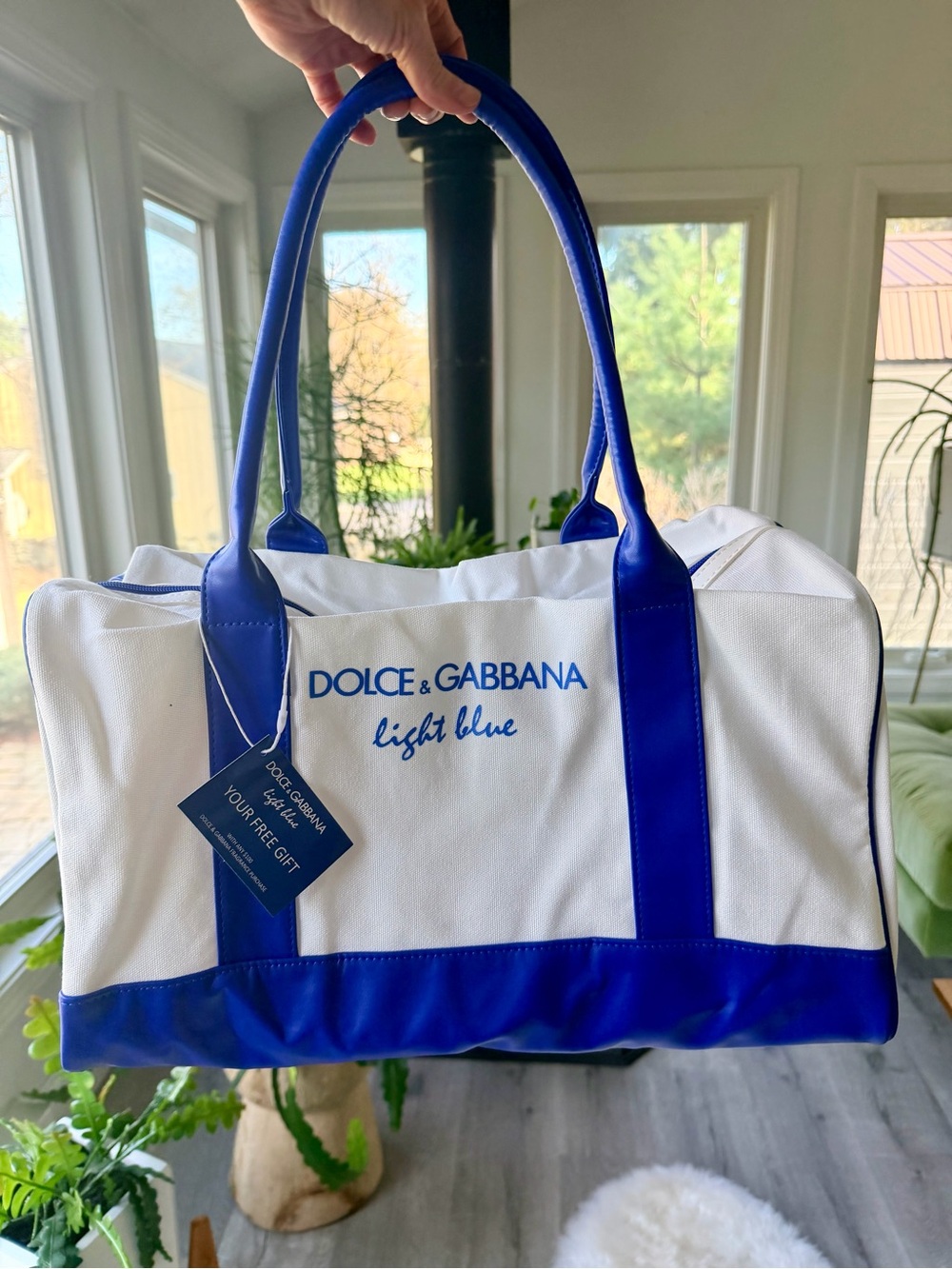 BRAND NEW Dolce & Gabbana ‘Light Blue’ Duffle SEALED in Plastic Bag 2 Way Carry
